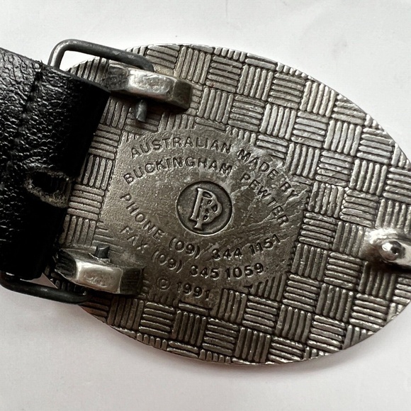 Vintage Buckingham Pewter Belt Buckle Australian Made 1991 Oval Machinery Newman - Picture 4 of 5